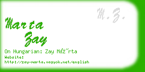 marta zay business card